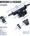 Heavy Duty Sliding Bolt Gate Latch With Padlock Hole dimensions, black rustproof durable outdoor gate hardware, dual direction design.