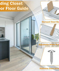 Premium Sliding Closet Door Floor Guide Kit close-up showing stamped steel base and adjustable white nylon tip with screws