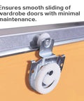 Close-up of sliding closet door hardware from 8Pcs Sliding Closet Door Hardware Set With 7/8 Inch Nylon Wheels Type 1 And Type 2 Rollers