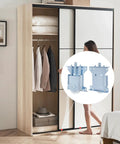 Image of Two Pack Sliding Closet Door Roller Set With 1.75 Inch POM Concave Wheel And Q235 Carbon Steel Housing shown installed on a wardrobe.