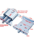 Two Pack Sliding Closet Door Roller Set With 1.75 Inch POM Concave Wheel And Q235 Carbon Steel Housing Replacement Hardware dimensions shown