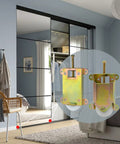 4 Pack Sliding Mirror Closet Door Rollers Replacement Hardware With One And A Half Inch POM Concave Ball Bearing Wheels, installed on wardrobe.