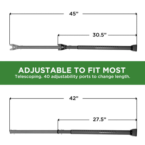 Two In One Sliding Door Security Bar And Door Jammer With Forty Adjustable Settings Easy Installation, shown in adjustable positions