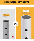 Comparison of two steel bars, highlighting high quality steel used in Sliding Door Security Bar, 18.5-51 inch Adjustable Patio Door Security bar.