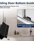 Universal 1/2 Inch Wide Sliding Shower Door Bottom Guide Kit 3 Inch Long With Screws Replacement Shower Door Parts