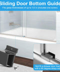 Sliding Shower Door Bottom Track With One Half Inch Channel Black Finish For Glass Doors Up To Seven Sixteenth Inch Thick Durable Replacement Rail Pack Of Two Easy To Install And Reliable Seal Sturdy Black Finish Resists Scratches And Corrosion