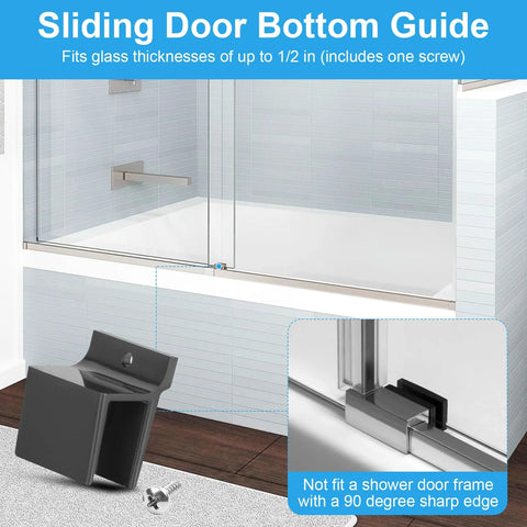 Sliding Shower Door Bottom Track With One Half Inch Channel Black Finish For Glass Doors Up To Seven Sixteenth Inch Thick Durable Replacement Rail Pack Of Two Easy To Install And Reliable Seal Sturdy Black Finish Resists Scratches And Corrosion