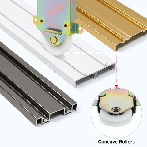 4 Pack Sliding Mirror Closet Door Rollers Replacement Set Durable Heavy-Duty With 2.5 Inch Wheels And 1.5 Inch Nylon Concave Ball