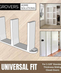 Sliding Closet Door Floor Guide Bracket | Universal Fit for 1-3/8" Width Bypass Doors (Single Unit, White) | Grovers Home Solutions