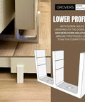 Adjustable Height Sliding Closet Door Floor Guide Bracket White Fit For One And Three Eighths Inch Doors Slim Profile With Counter Sunk Screw Holes Easy Snap Notches Durable Plastic Construction Ideal For Remodels