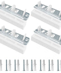 Sliding Closet Door Floor Guides With Carpet Risers, Set of Four with screws for installation, suitable for carpeted floors.