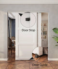 Heavy Duty Bypass Door Hardware 60 Inch Aluminum Sliding Closet Track Kit For Cabinet And Pocket Doors installed view