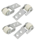 15mm Diameter Wheel Sliding Door Track Guide Wheel Roller Set Of 4 For Cabinet And Sliding Doors White And Silver Tone