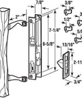 Diagram of Sliding Door Handle Set Six And Five Eighths Inch Flush Mount Hook Style Diecast And Wood Construction Keyed Lock.