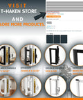 Multiple views of a sliding glass door handle replacement kit in all aluminum mortise style, reversible and non-keyed, versatile designs.