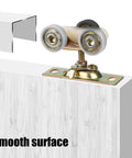 Sliding Pocket Door Hardware Kit showing top hanger rollers on a 1-3/8 inch thick door, Johnson Part 1125 & 1500 compatible