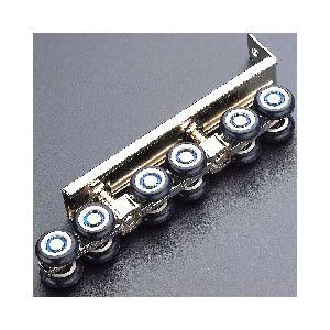 264lbs Load Capacity Sliding Door Hardware with Pair of 12 Wheel Rollers, close-up of metal pulley set.