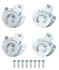 Sliding Cabinet Door Hardware Kit With Galvanised Steel Suspension Wheels For Wardrobe Closets, 4 Pcs Durable Door Rollers