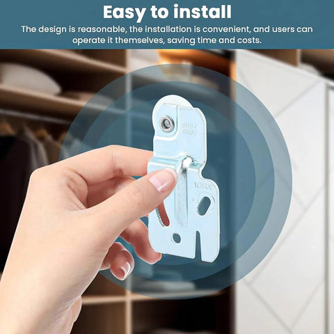 Hand holding metal bracket for Top Hung Sliding Door Roller Kit Wardrobe Hardware For Bypass Doors 4Pcs Closet Wheels