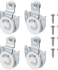 4 Piece Sliding Closet Door Hardware Rollers Wardrobe Cabinet Door Hangers Knob Adjustable Hooks with 8 Screws