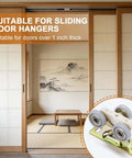 Heavy Duty Pocket Door Hardware Kit 2 Pack With Sliding Rollers And Hanger Plates Surface Mounted Includes Mounting Screws For Interior Pocket Doors And RV Trailer Doors Durable Galvanized Metal Construction displayed