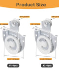 Two types of sliding door rollers with 7/8 inch nylon wheels and adjustable offsets for 8Pcs Sliding Closet Door Hardware Set.