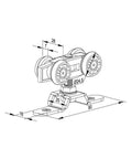 Technical drawing of a roller component for Sliding/Pocket Door Hardware Kit - 59-inch Track for 1 Door Up to 130lbs - SLID'UP 160.