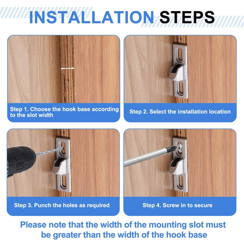 Installation steps for Sliding Door Keepers 304 Stainless Steel Lock Latch For Sliding Glass Doors With Mounting Screws Black 2.4 X 0.67 Inches