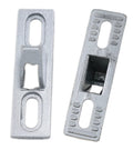 Lyot Sliding Door Keeper And Lock Set For Glass Doors 2.4X0.65 Inch Sliding Patio Door Latch Hardware Silver Finish