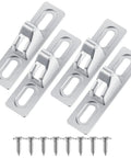 4 Piece Sliding Door Keeper Locks Set With Mounting Screws For Glass Patio Doors And Gates, Wide Chrome Plated Diecast Latches