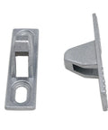 Sliding Door Keeper Set 2 Pack 2.06 Inch Zinc Alloy Chrome Plated Locks For Sliding Glass Doors Latches shown side by side