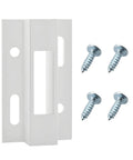 Sliding Door Keeper For Hook Style Latch E 2124 Replacement Latch For Sliding Glass And Patio Doors with screws, white, surface-mount