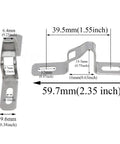 2 Pieces Silver Sliding Door Keepers With Glass Lock Latch For Sliding Patio Doors Including Mounting Screws, front view.