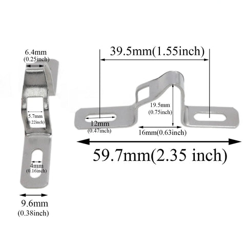 2 Pieces Silver Sliding Door Keepers With Glass Lock Latch For Sliding Patio Doors Including Mounting Screws, front view.