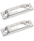 Hook Style Patio Sliding Door Keepers Silver Zinc Alloy Lock Keeper Latch Replacement Two Pieces With Screws Durable Metal Construction
