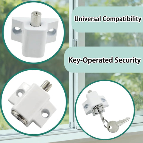 Sliding Door Keyed Lock Push In Replacement Kit For Patio Doors Home Office And Classroom Includes One Lock Two Clasps