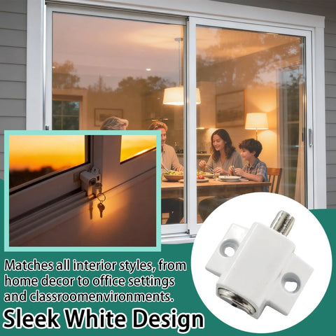 Sliding Door Keyed Lock Push In Replacement Kit For Patio Doors Home Office And Classroom Includes One Lock Two Clasps Two Cores Two Keys And Mounting Screws Heavy Duty Die Cast Housing And Hardened Steel Bolts For Durable Secure Button Locking.