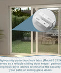 Sliding Door Keeper For Hook Style Latch E 2124 Replacement Latch For Sliding Glass And Patio Doors White installed view with close-up