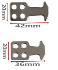Close-up of metal components from a 2 Piece Sliding Door Lock Set With Keys For Aluminum Doors And Windows Embedded Flush Mount.
