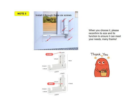 Instruction guide for installing a Sliding Glass Door Foot Lock (Kick Lock) on the top or bottom rail with six screws.
