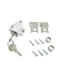 Sliding Door Keyed Lock Push In Replacement Kit For Patio Doors Home Office And Classroom Includes One Lock Two Clasps Two Cores Two Keys And Mounting Screws Heavy Duty Die Cast Housing And Hardened Steel Bolts For Durable Secure Button Locking.