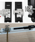 2 Piece Sliding Door Lock Set With Keys For Aluminum Doors And Windows Embedded Flush Mount Single Sided Hook
