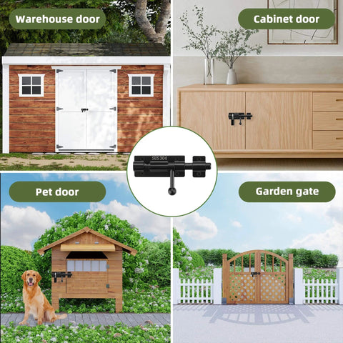 4 Inch Sliding Door Lock, SUS304 Stainless Steel Padlock-Style Gate Latch on various outdoor fence, window, shed door applications