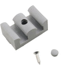 4 Pcs Sliding Shower Door Plastic Bumpers With Screws Glass Specific Anti Collision Buffer For Bathroom Doors Gates And Furniture Fittings Durable Plastic Cushioning Easy To Install showing grey bumper with screw and cap