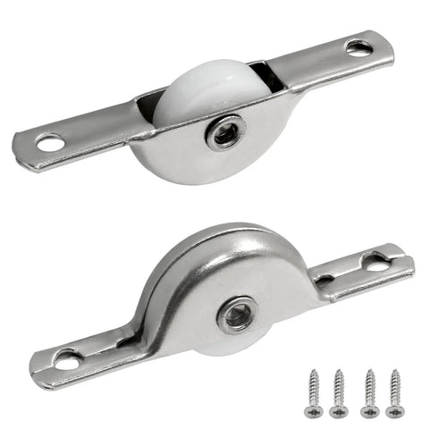8Pcs 18Mm Sliding Door Pulley Wheels For Screen Doors Closets Wardrobes And Cabinets Durable Plastic Rollers Easy Installation