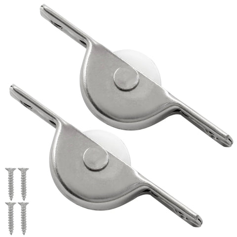 Front view of 8Pcs 18Mm Sliding Door Pulley Wheels for screen doors, closets, with visible steel shell and plastic roller.