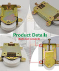 Sliding Mirror Closet Door Rollers Replacement Hardware Fits Contractors Part #W8020C or Hard 1775 Wardrobe Doors Wheels, 1-1/2" Durable POM Concaved Ball Bearing Wheel, 2 Pack shown from multiple angles with product details