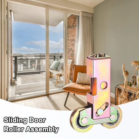 4 Pack Sliding Door Roller Kit With 1-1/4 Inch 32mm Steel Ball Bearing Wheels Adjustable Assembly Replacement For Sliding Doors