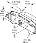 Diagram of 2 Pack Sliding Glass Door Rollers Replacement, 1-1/4" Steel Ball Bearing Patio Door Wheels dimensions and assembly
