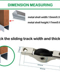 Dimension details of 5 Pieces Screen Door Rollers With 29mm Wheel Diameter Nylon Pulley And Stainless Steel Shell With Durable Electroplating Finish For Sliding Doors Windows Cabinets And Garage Screen Doors.
